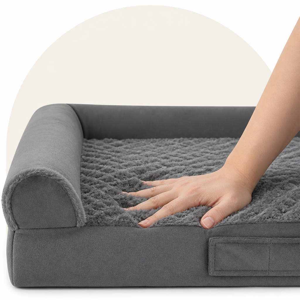 DogBedHouse Orthopedic Memory Foam & Non-Slip Dog Bed (Removable Cover)