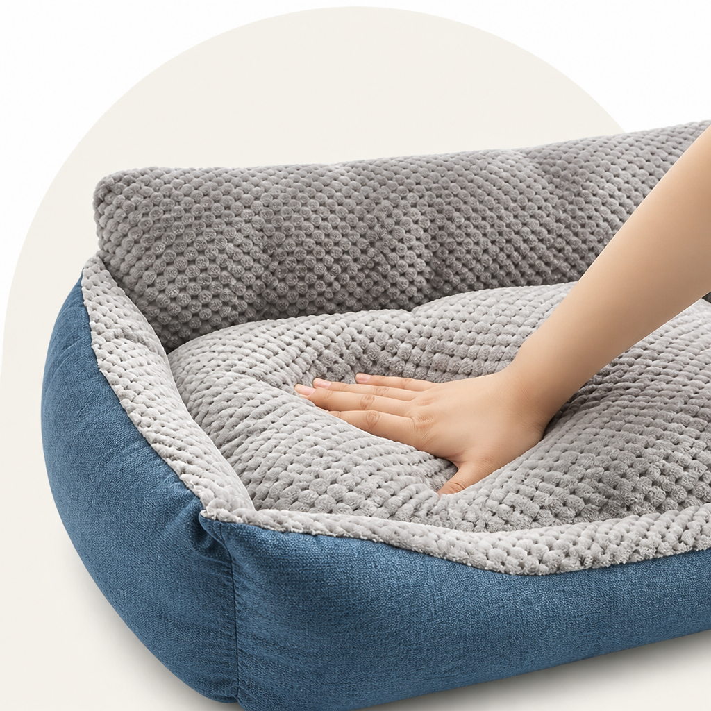 DogBedHouse Extra-Thick Plush & High Backrest Dog Sofa Bed (Removable Cover)
