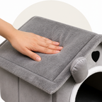 DogBedHouse All-Season Plush Washable Cat & Small Dog Bed (Non-Slip Bottom)