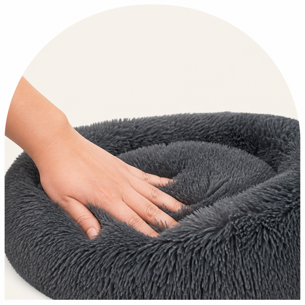 DogBedHouse Calming Plush Donut Dog Bed