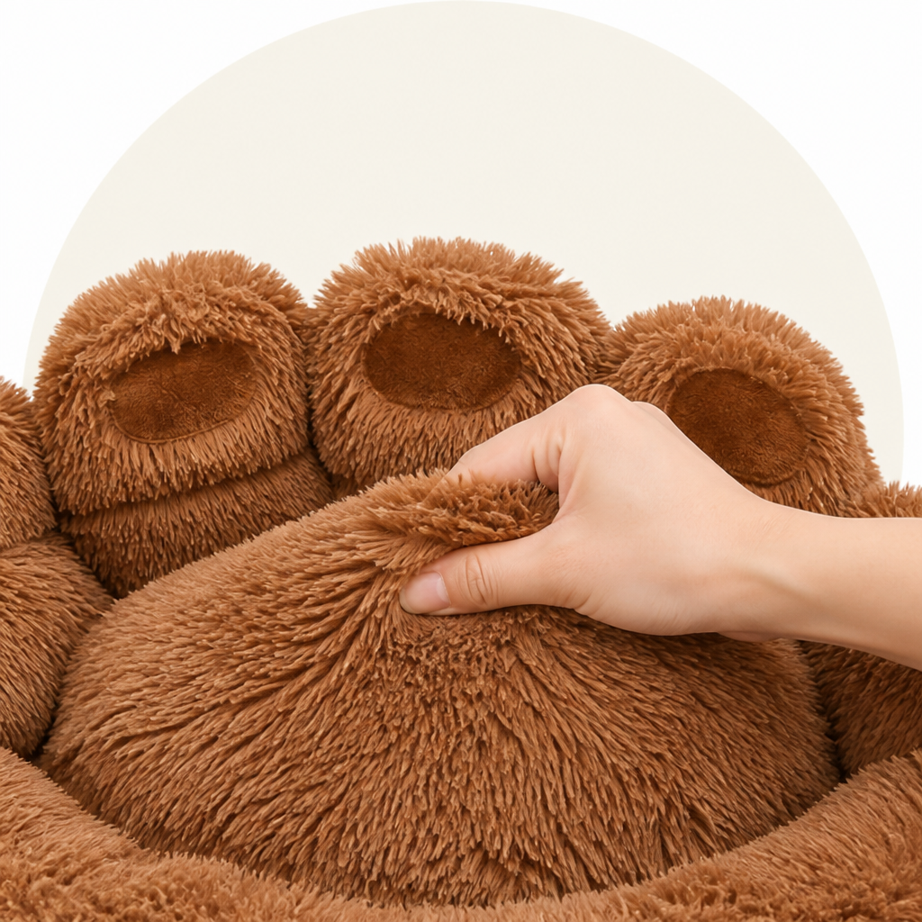 DogBedHouse Bear Paw Plush & Non-Slip Dog Bed