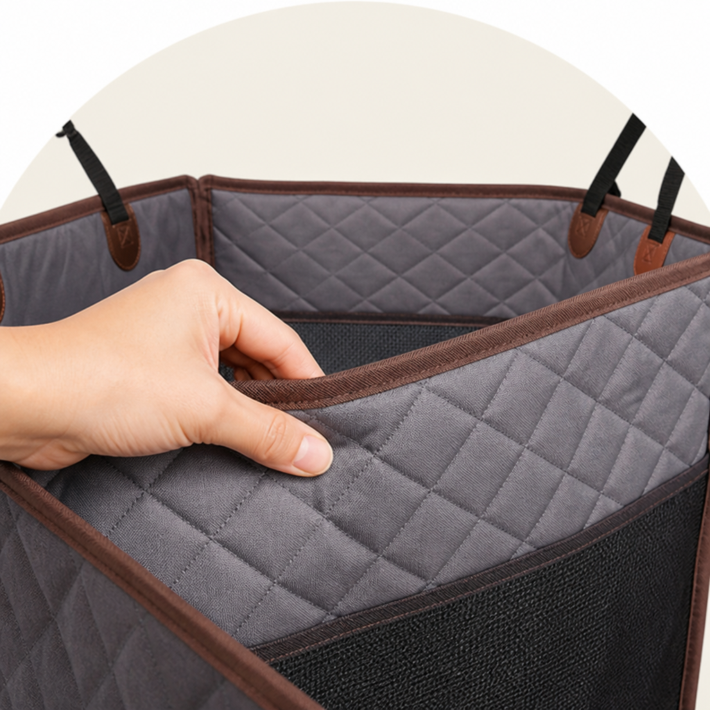 DogBedHouse Large Hard-Bottom & Non-Slip Dog Car Seat (Back-Seat Extender)