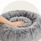 DogBedHouse Plush Long-Pile Tie-Dye Round Dog Bed