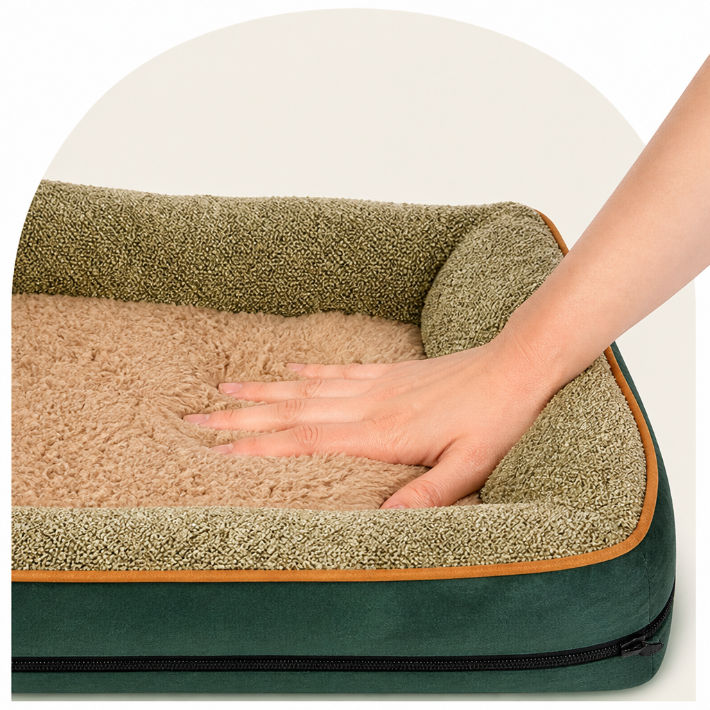 DogBedHouse Removable Washable Plush Bolster Bed