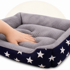 DogBedHouse Blue Star Easy-Clean Polyester Dog Mat