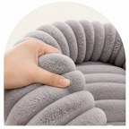 DogBedHouse Long-Pile Plush & Insulated Round Dog Bed (For Small Dogs & Cats)