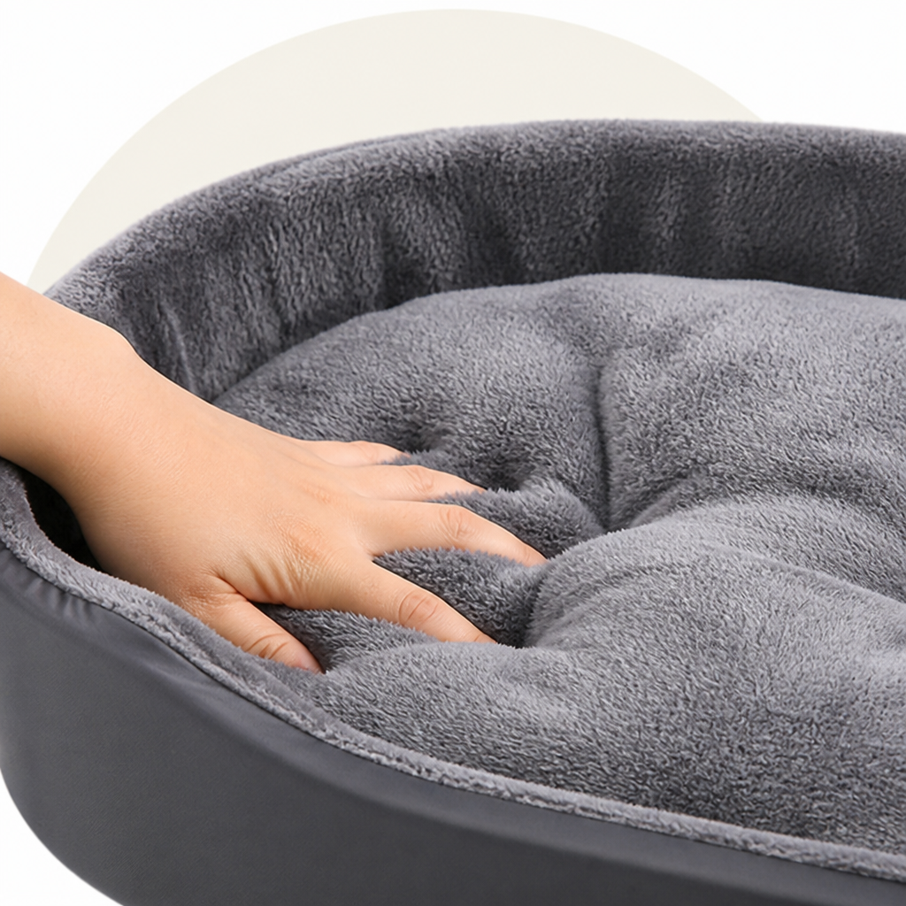 DogBedHouse Short-Plush Polyester Oval Dog Bed