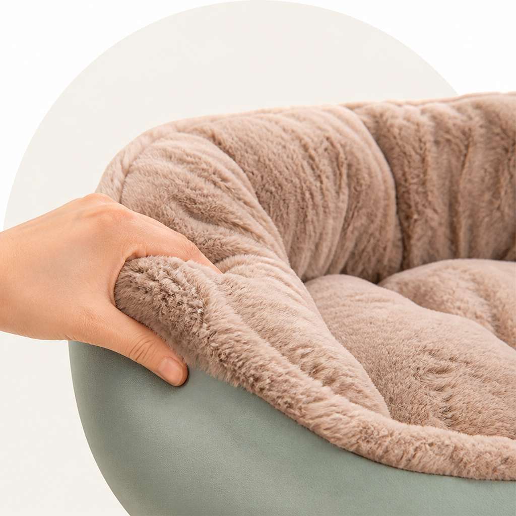 DogBedHouse Washable & Non-Slip Round Bolster Dog Bed