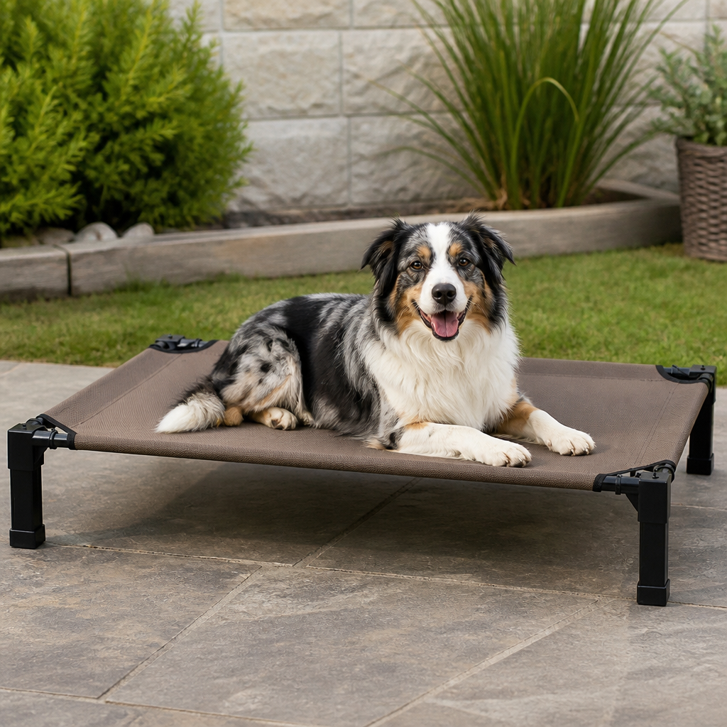 DogBedHouse Elevated Cooling Portable Nylon Dog Cot