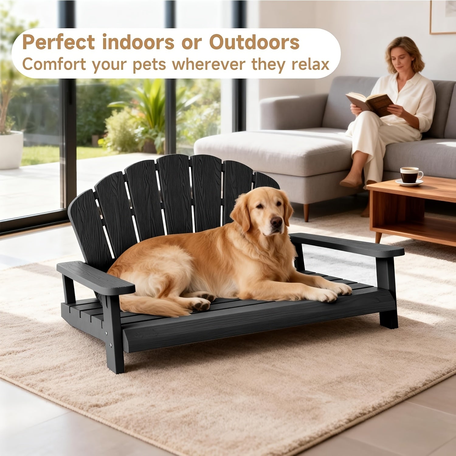 Spacious Resin Dog Bed Suitable for Both Indoor And Outdoor Use, Easy to Maintain As It Doesn'T Conceal Dirt, Sturdy And Stable Without Risk of Collapsing, Slip-Resistant And Durable, Designed for Large Dogs