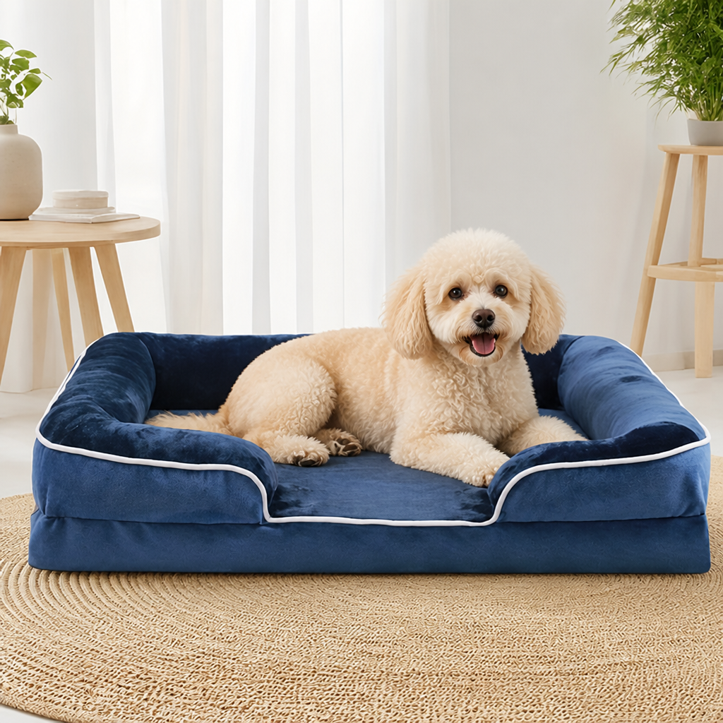 DogBedHouse Orthopedic Support Foam & Anti-Skid Bottom Dog Bed (Detachable Cover)