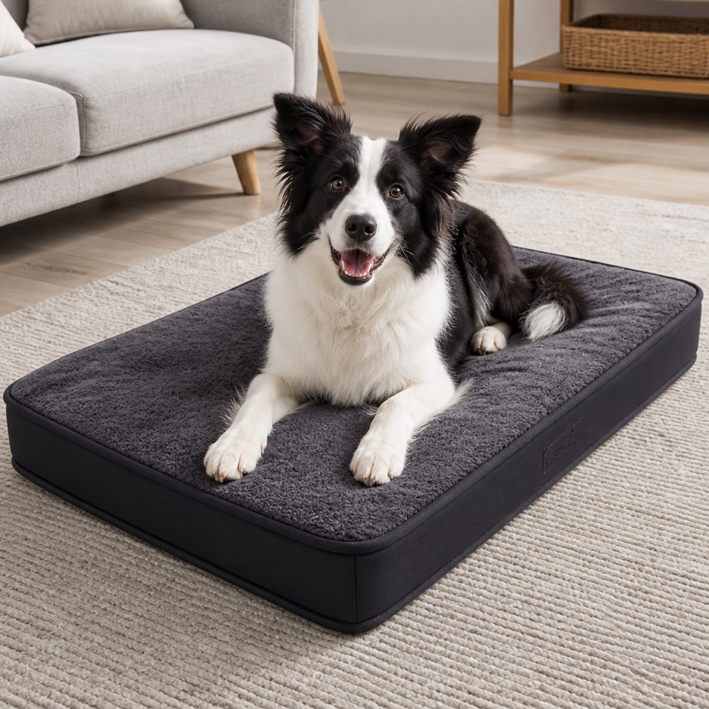 DogBedHouse Orthopedic Memory Foam & Non-Slip Dog Bed (Removable Cover)