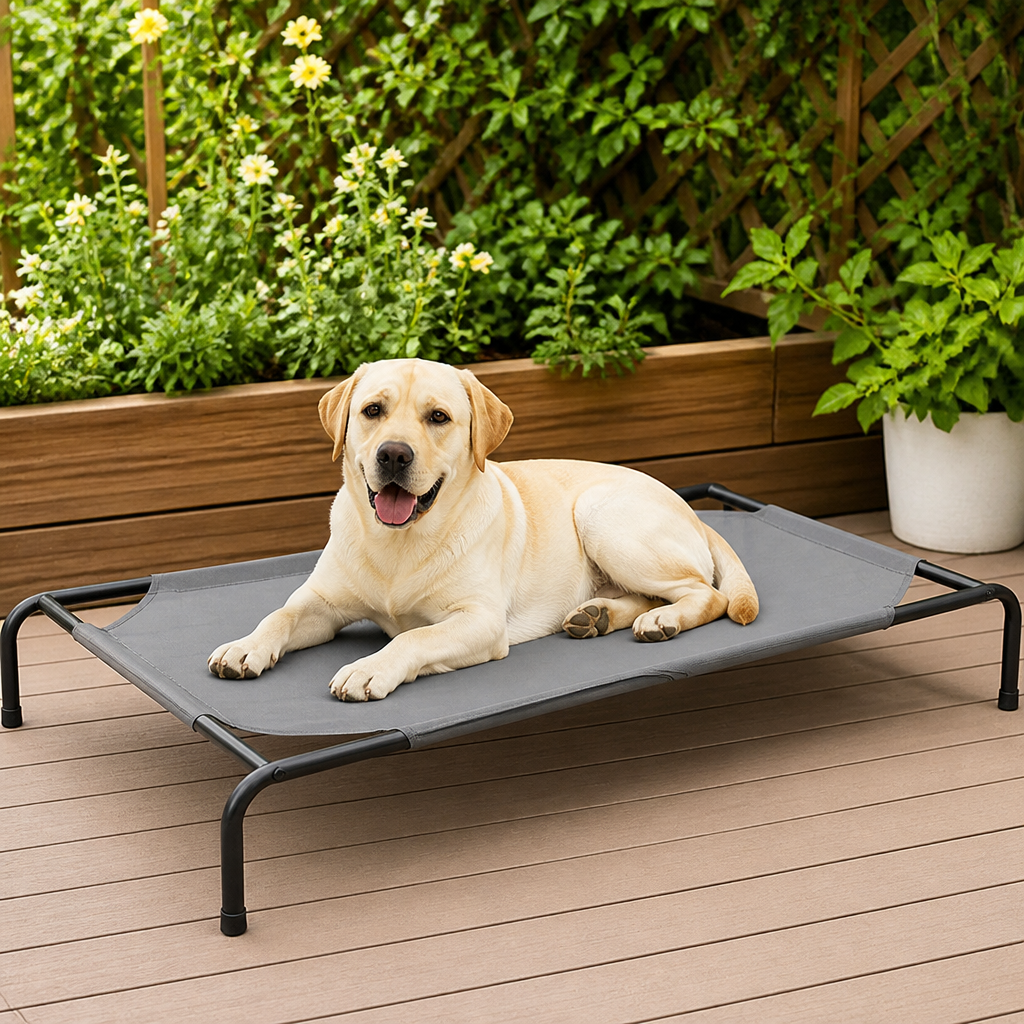 DogBedHouse Elevated Cooling & Chew-Resistant Dog Bed