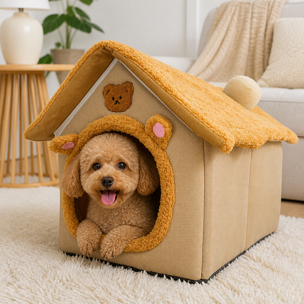 DogBedHouse Foldable & Washable Cozy Cave Pet Bed
