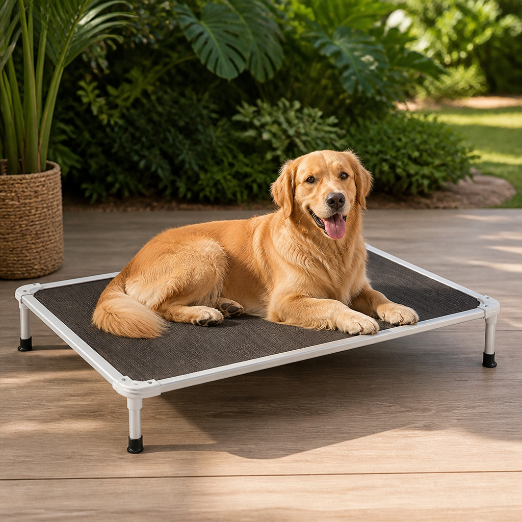 DogBedHouse Chew-Proof Aluminum Frame Elevated Dog Bed (Indoor/Outdoor)