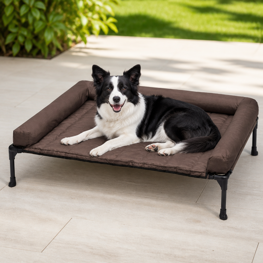 DogBedHouse Elevated Cooling Mesh Dog Bed (Removable Pillow-Top)