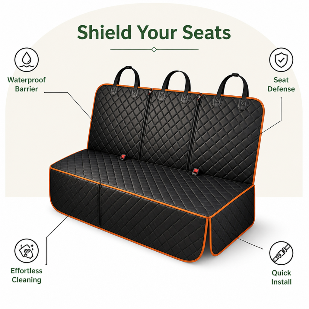 DogBedHouse Quilted Hammock Waterproof & Dirt-Proof Car Seat Cover
