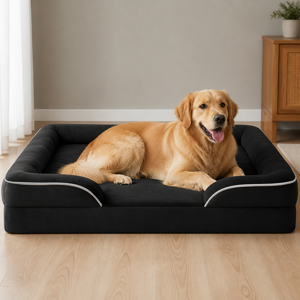 DogBedHouse Orthopedic Support Foam & Anti-Skid Bottom Dog Bed (Detachable Cover)