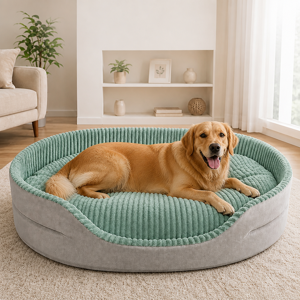 DogBedHouse Thickened Orthopedic & Breathable Plush Dog Bed (Removable Cover)