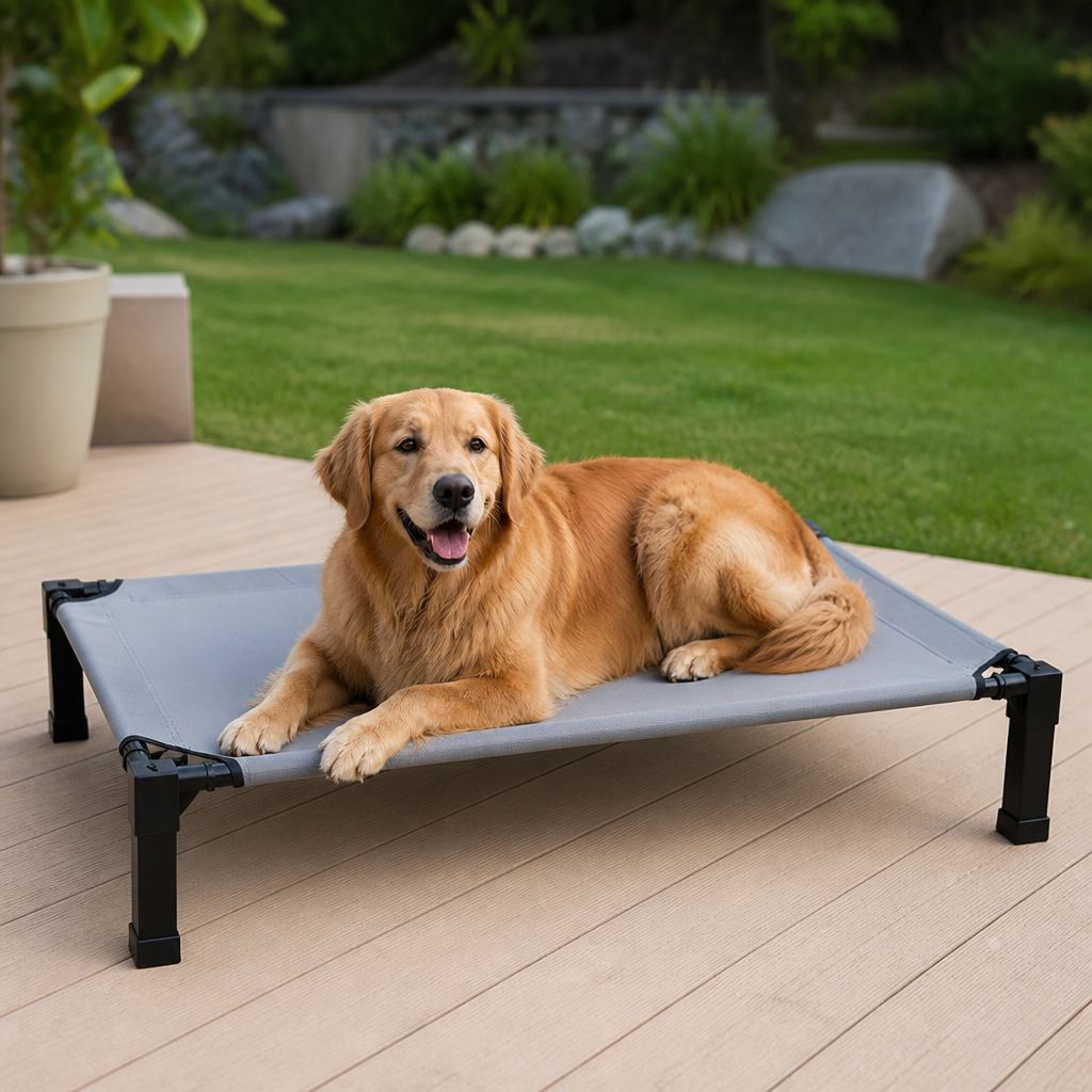 DogBedHouse Elevated Cooling Portable Nylon Dog Cot