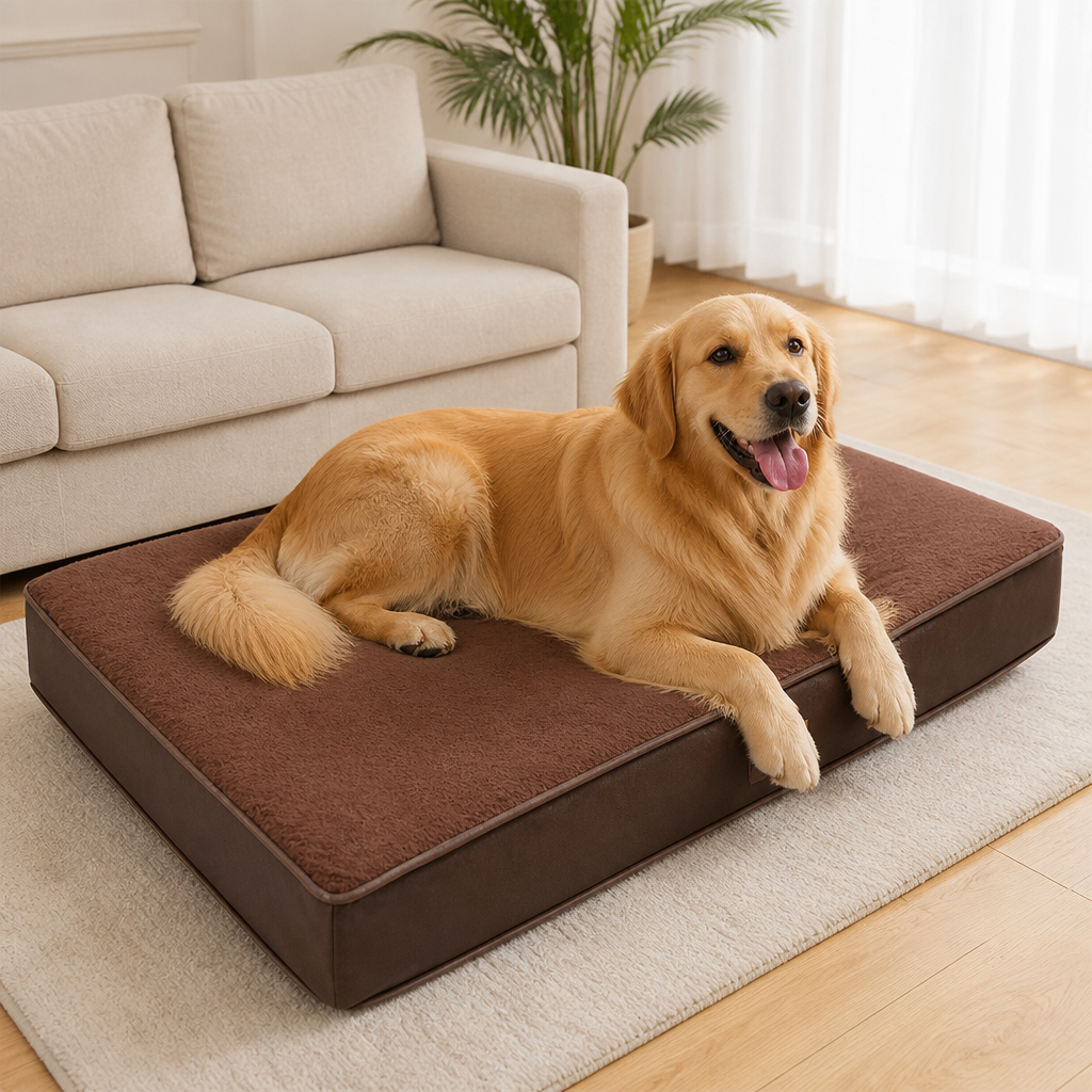 DogBedHouse Orthopedic Memory Foam & Non-Slip Dog Bed (Removable Cover)