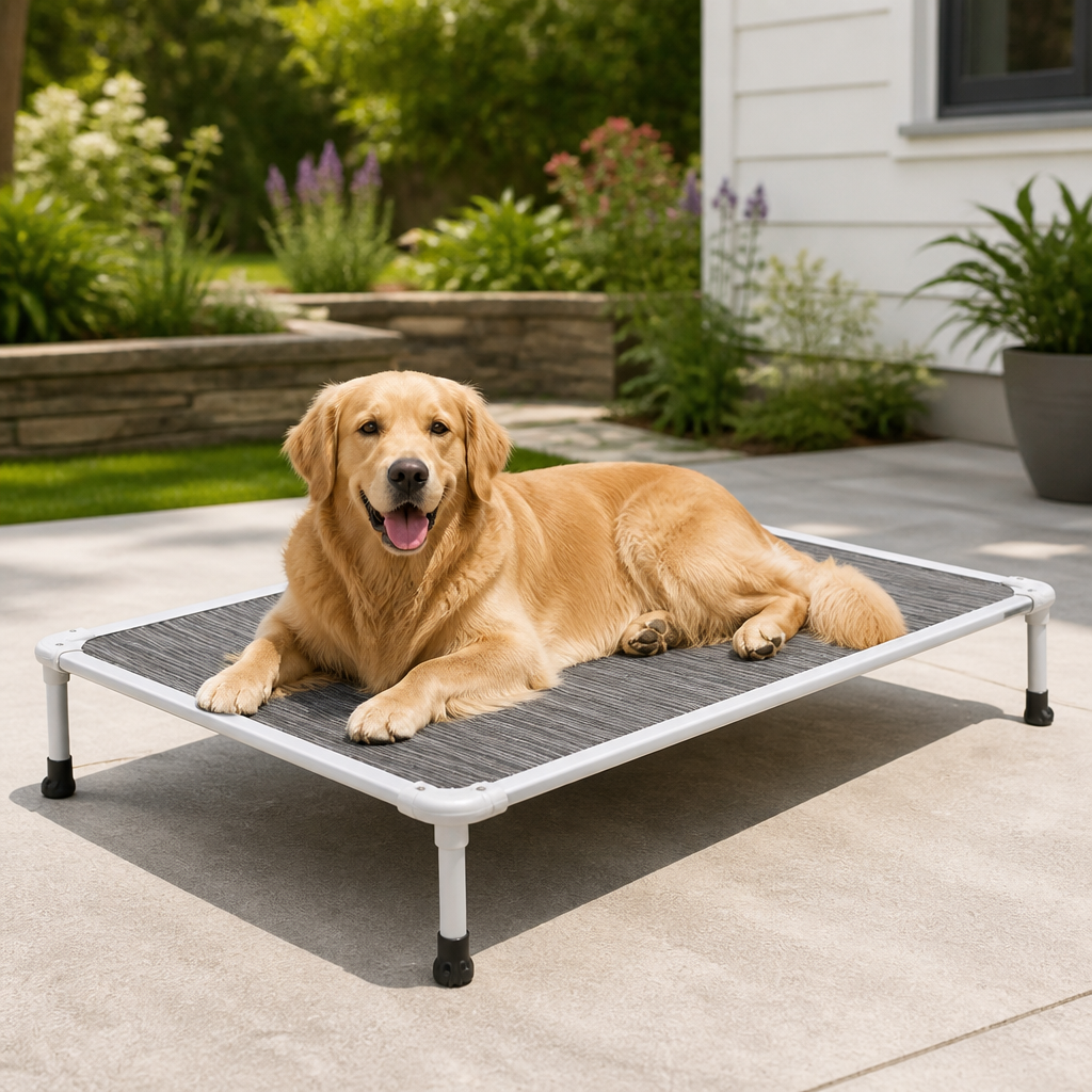 DogBedHouse Chew-Proof Aluminum Frame Elevated Dog Bed (Indoor/Outdoor)