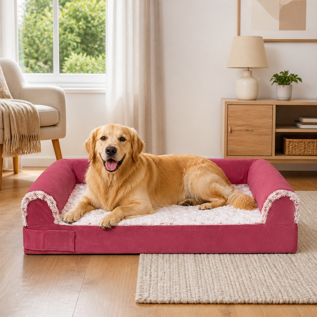 DogBedHouse Orthopedic Memory Foam & Non-Slip Dog Bed (Removable Cover)