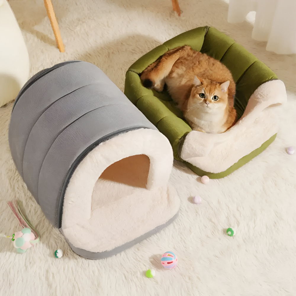 Convertible Pet Nest – 2-in-1 Dog Bed for Anxiety Relief