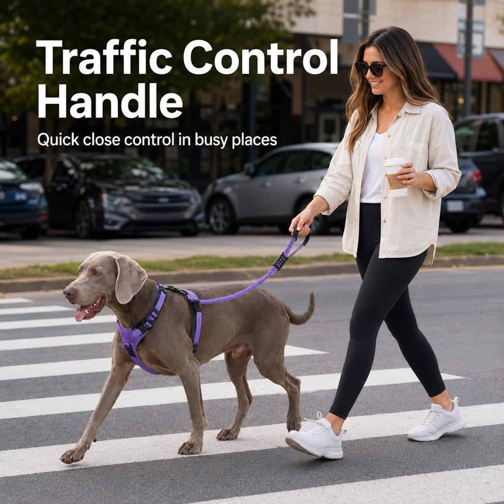 2-In-1 Reflective & Shock-Absorbing Dog Seat Belt Leash