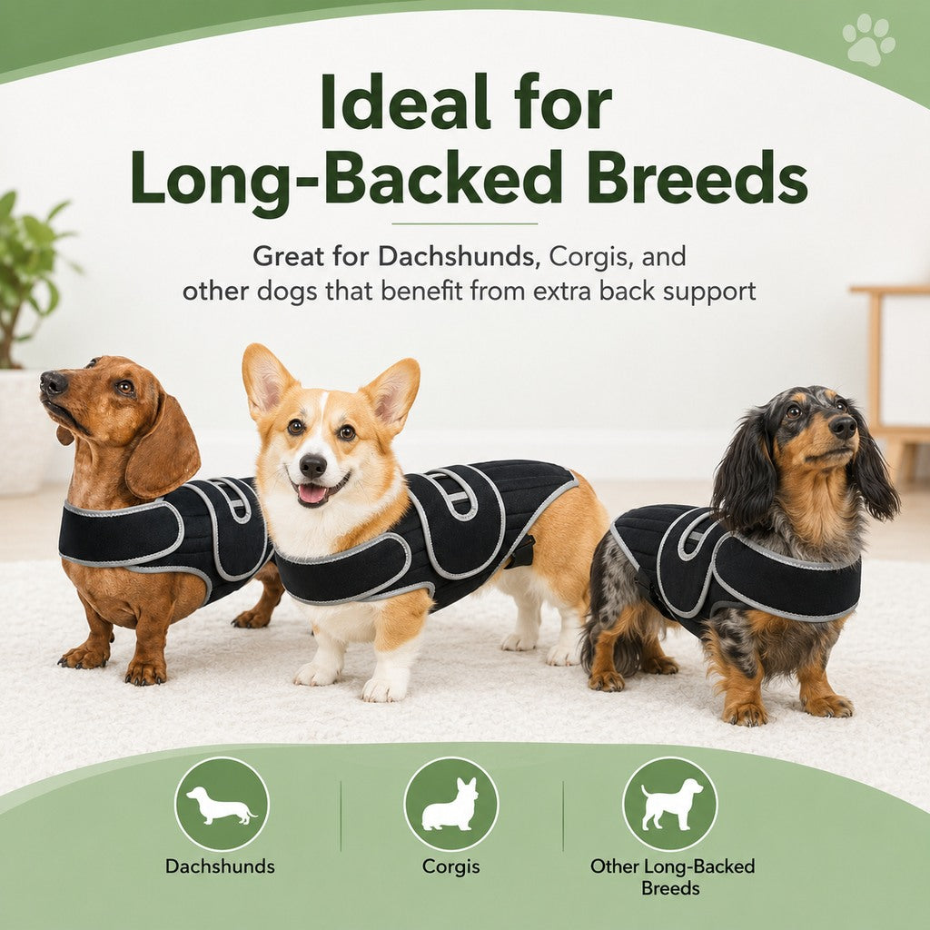 Adjustable Breathable Back Support Vest (Long-Backed Breeds)