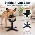Adjustable Height & Tilt Elevated Dog Bowl (Slow-Feed Insert)