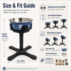 Adjustable Height & Tilt Elevated Dog Bowl (Slow-Feed Insert)