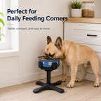 Adjustable Height & Tilt Elevated Dog Bowl (Slow-Feed Insert)