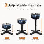 Adjustable Height & Tilt Elevated Dog Bowl (Slow-Feed Insert)