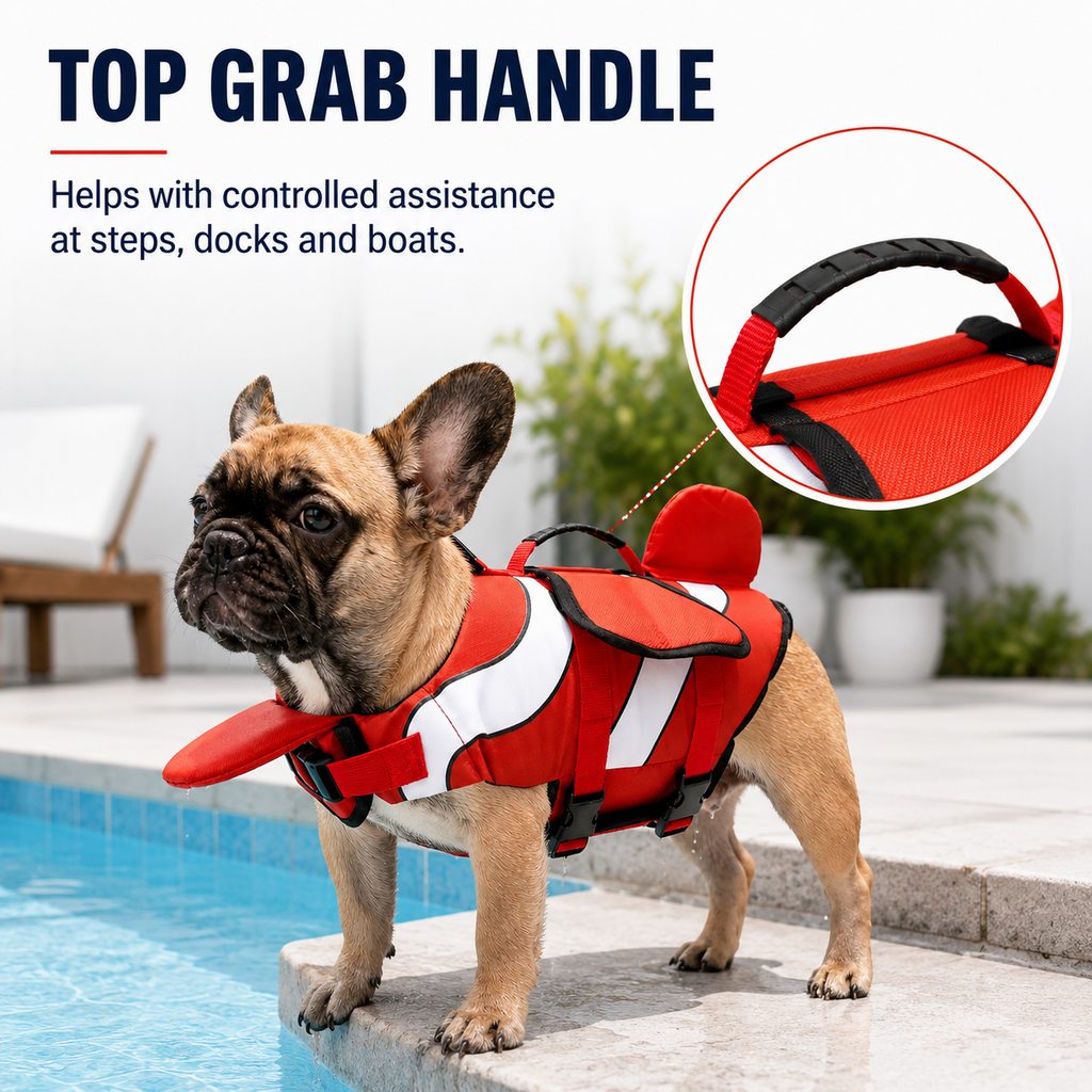 Adjustable Padded Chin Float Dog Life Jacket (Small Breeds)