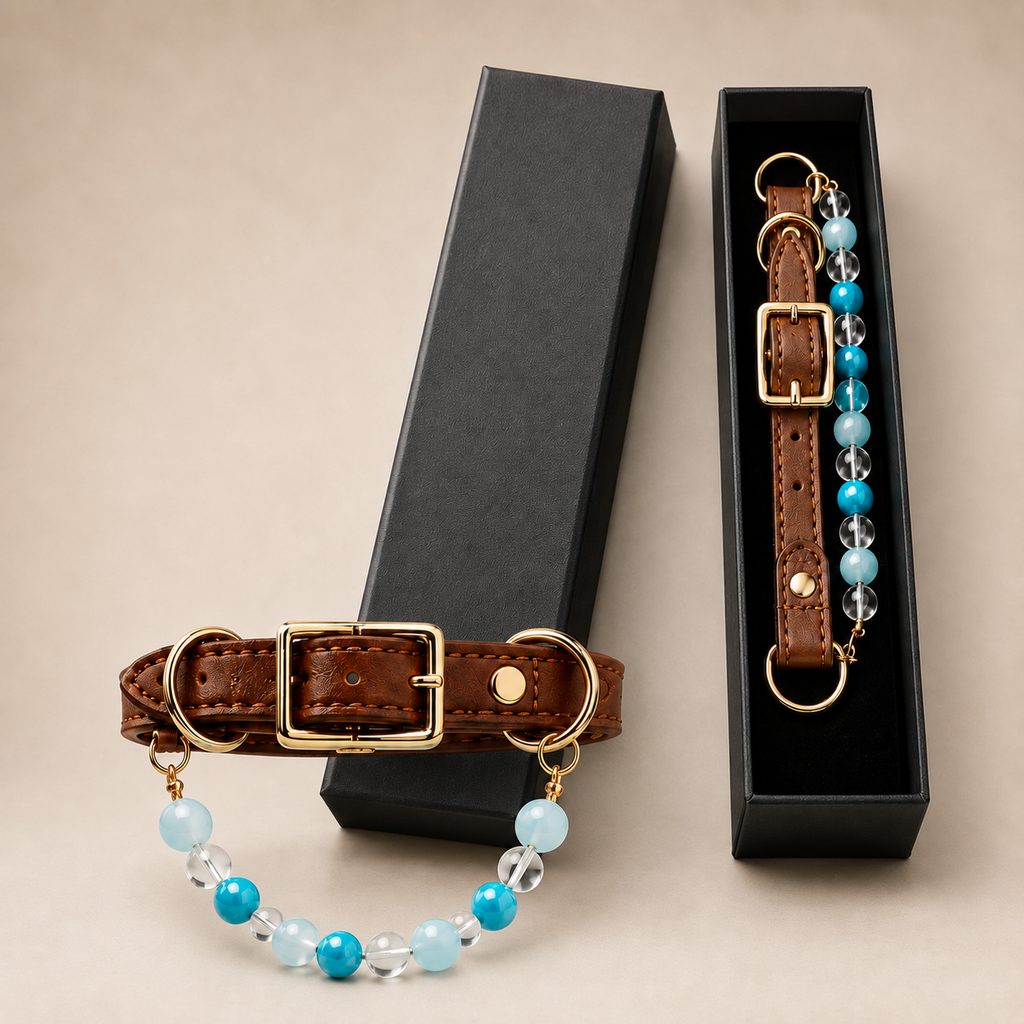 Astrology-Inspired Crystal-Beaded Adjustable Pet Collar