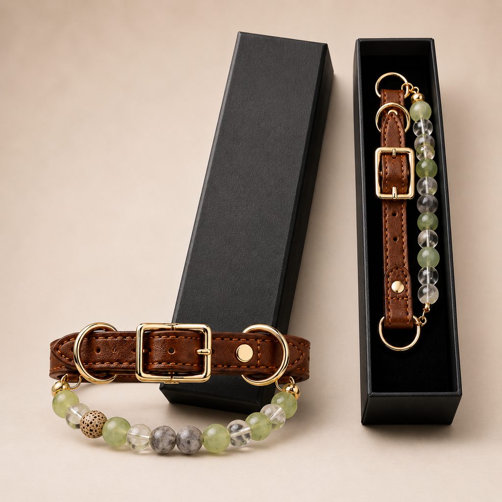 Astrology-Inspired Crystal-Beaded Adjustable Pet Collar