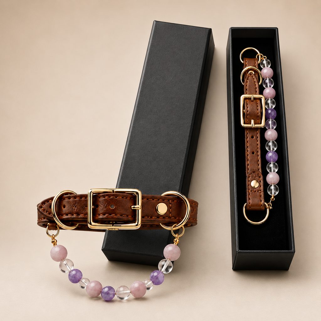 Astrology-Inspired Crystal-Beaded Adjustable Pet Collar