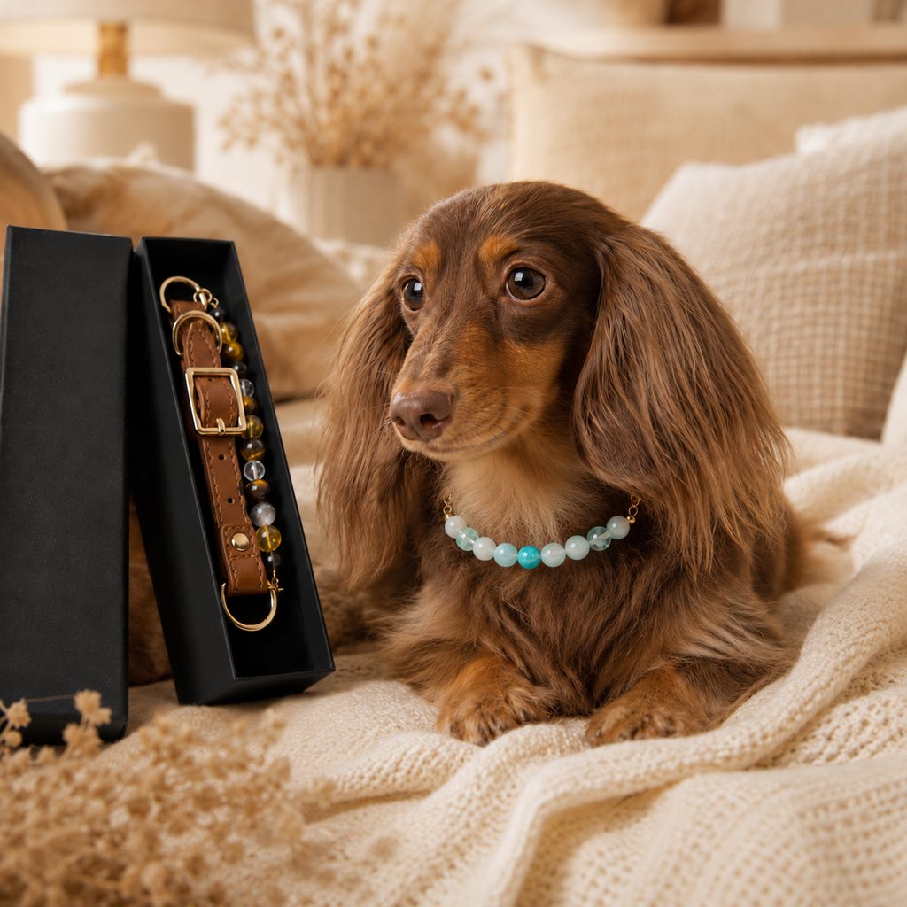 Astrology-Inspired Crystal-Beaded Adjustable Pet Collar