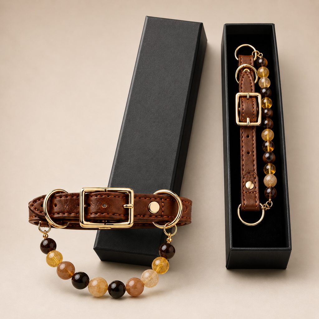 Astrology-Inspired Crystal-Beaded Adjustable Pet Collar