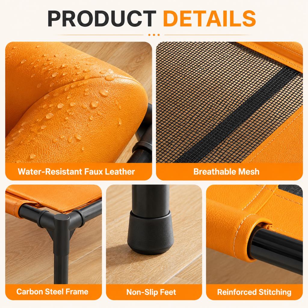 Breathable Mesh & Wipe-Clean Elevated Dog Cot