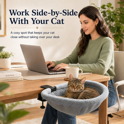 Clamp-On Desk-Mounted Cat Bed