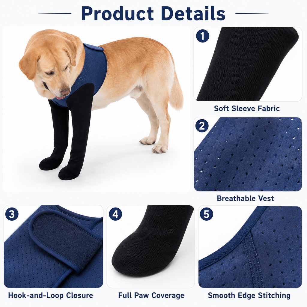 Cone-Free Breathable Dual Front-Leg Recovery Sleeves (Pair)