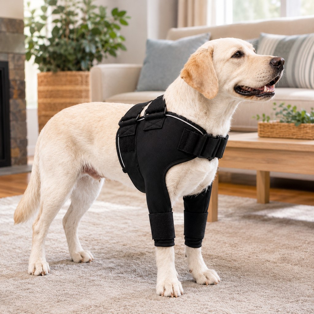 Contoured Warming Neoprene Dog Shoulder Brace (Single-Leg Sleeve)
