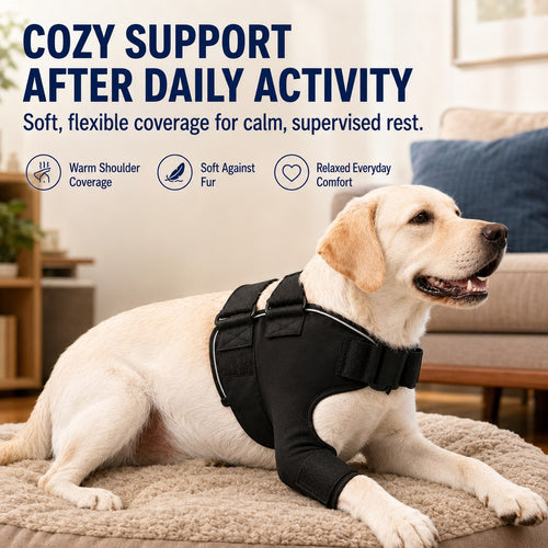 Contoured Warming Neoprene Dog Shoulder Brace (Single-Leg Sleeve)