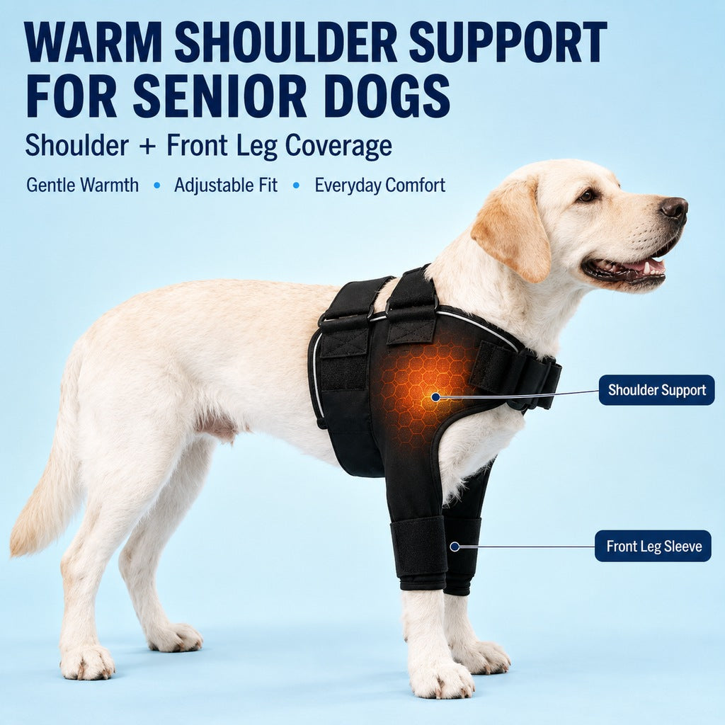 Contoured Warming Neoprene Dog Shoulder Brace (Single-Leg Sleeve)