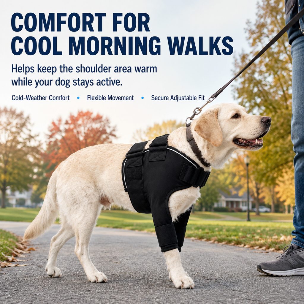 Contoured Warming Neoprene Dog Shoulder Brace (Single-Leg Sleeve)