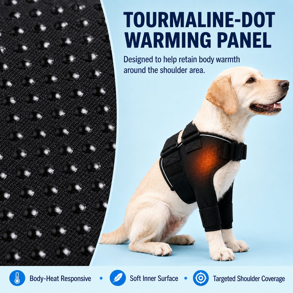 Contoured Warming Neoprene Dog Shoulder Brace (Single-Leg Sleeve)