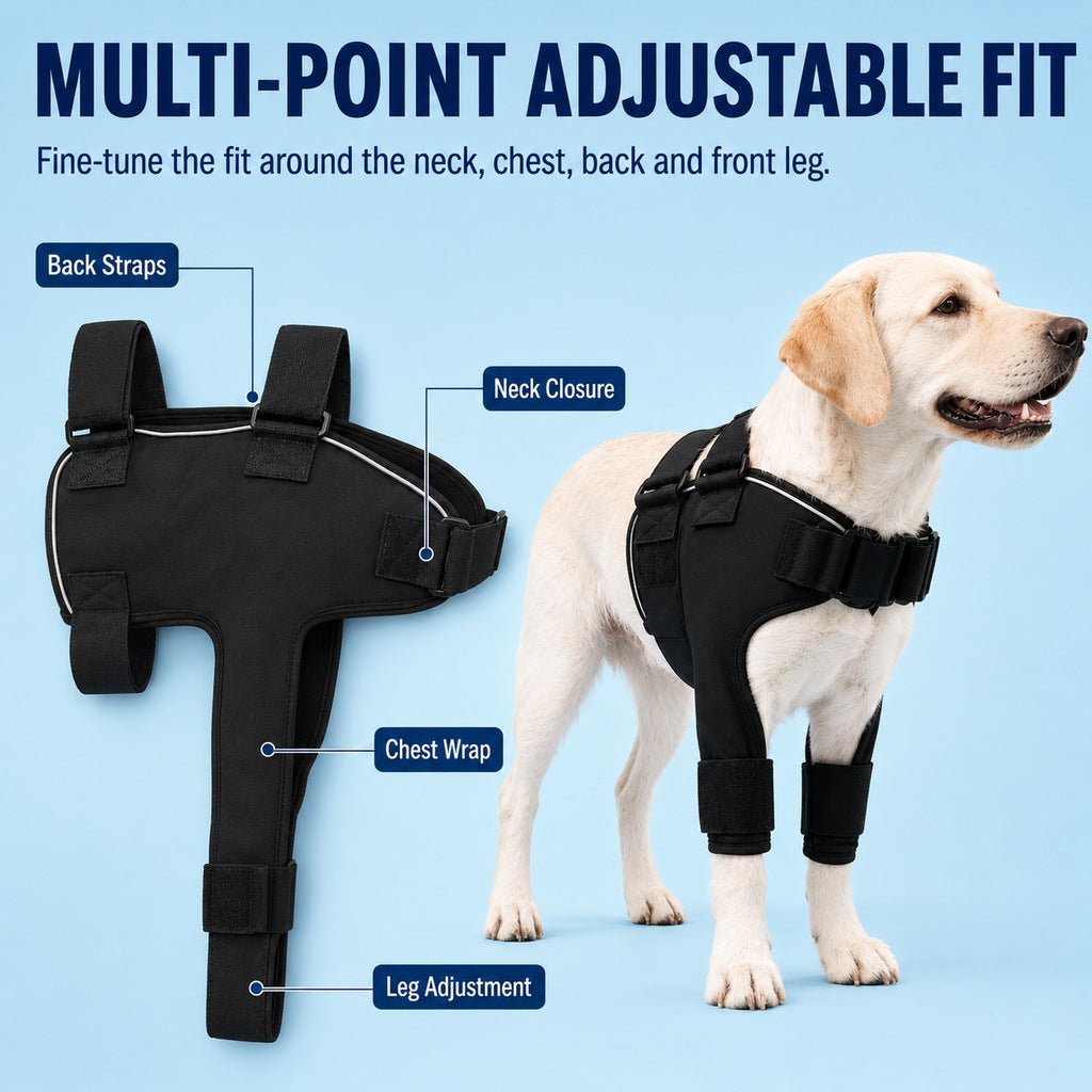 Contoured Warming Neoprene Dog Shoulder Brace (Single-Leg Sleeve)