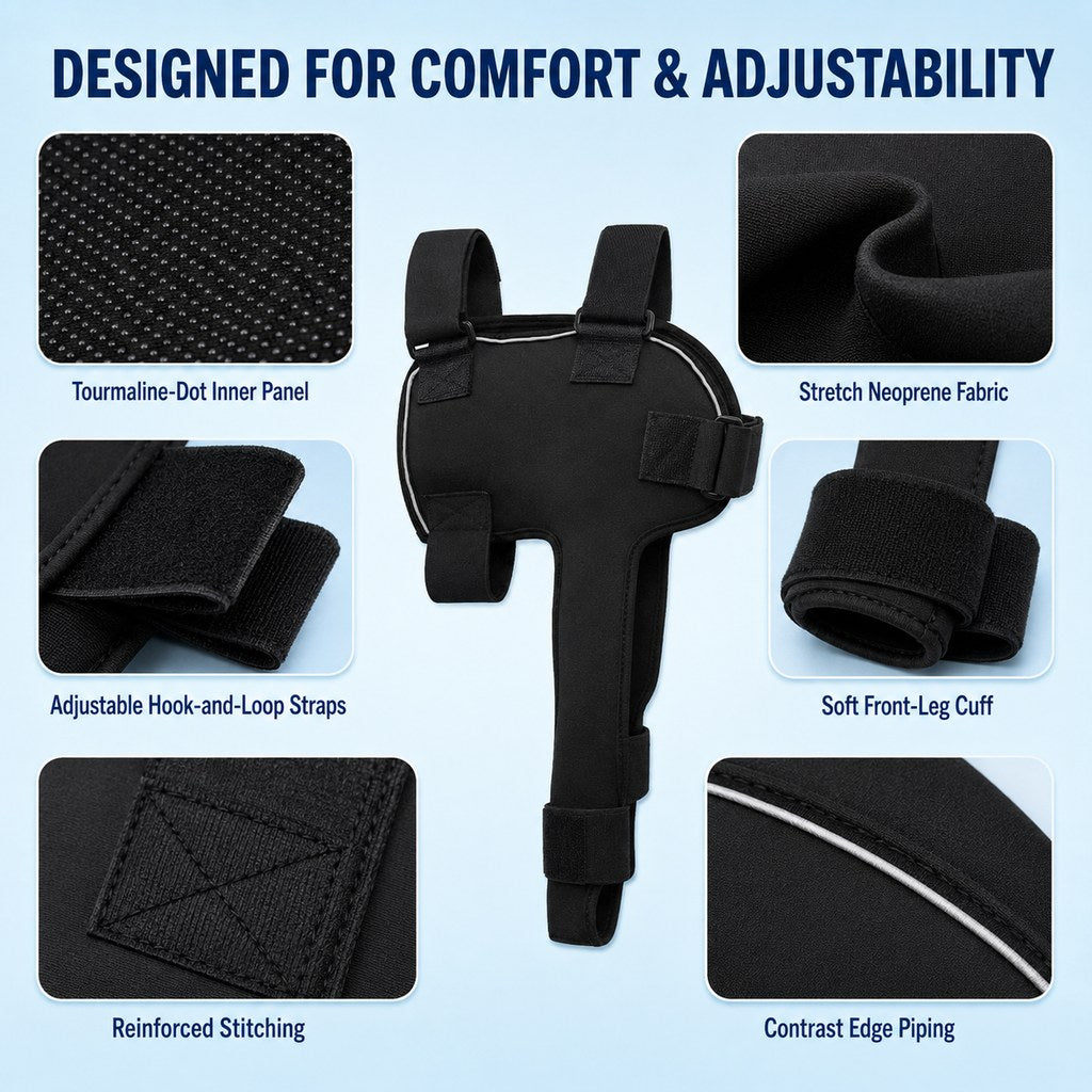 Contoured Warming Neoprene Dog Shoulder Brace (Single-Leg Sleeve)